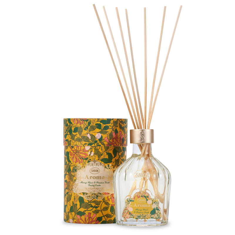Diffuseur à roseaux AROMA 245 ml, Mangue kiwi / fruit de la passion, Patchouli lavande vanille