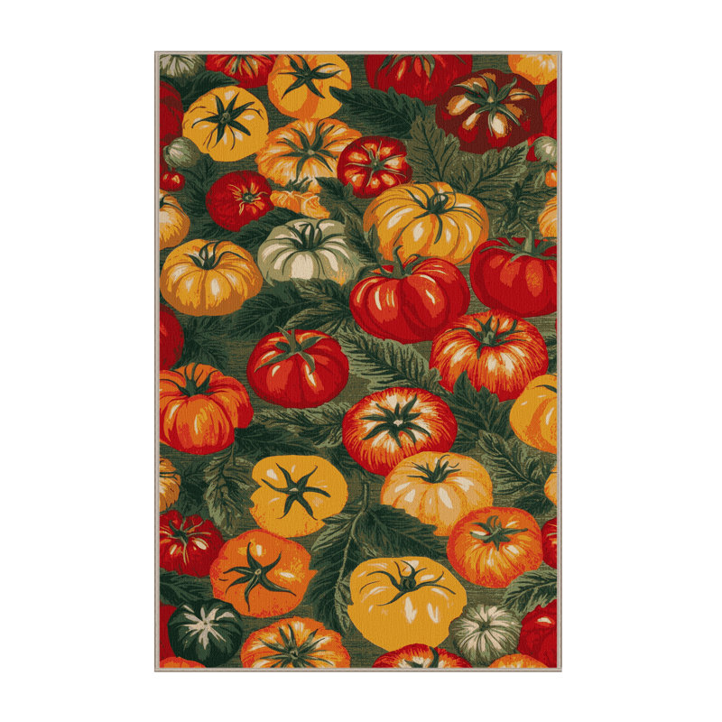 Tapis botanique brun lavable à la machine, Tapis de couloir 2 pi x 4 pi