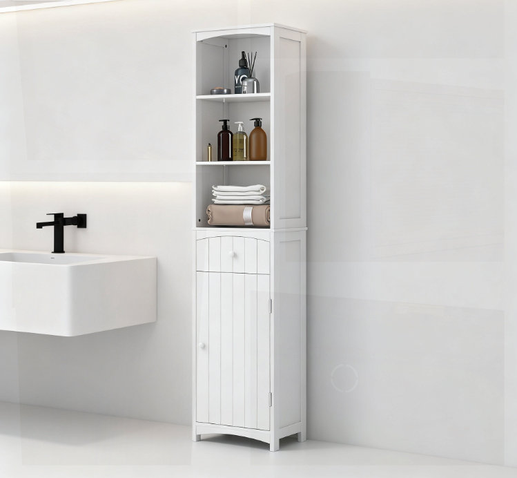 Bathroom Storage Casanova with 3-Tier Shelves and Enclosed Casanovary, Space-Saving and Durable Free Standing Unit