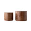 Ensemble de 2 tables basses gigognes, tables d'appoint tambour rondes en bois brun moderne pour petits espaces salon chambre balcon bureau