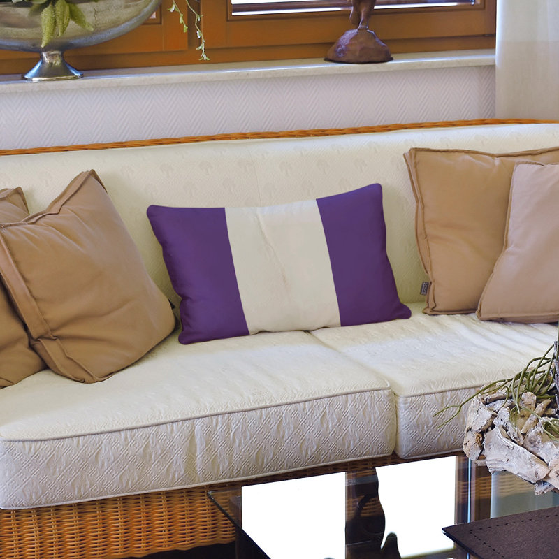 Housse de coussin lombaire Atlanta, Minnesota, Mauve / Blanc