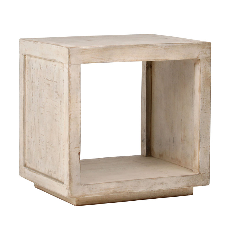 Stark Solid Wood Floor Shelf End Table with Storage