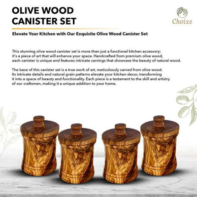 Ensemble de pots en bois d'olivier
