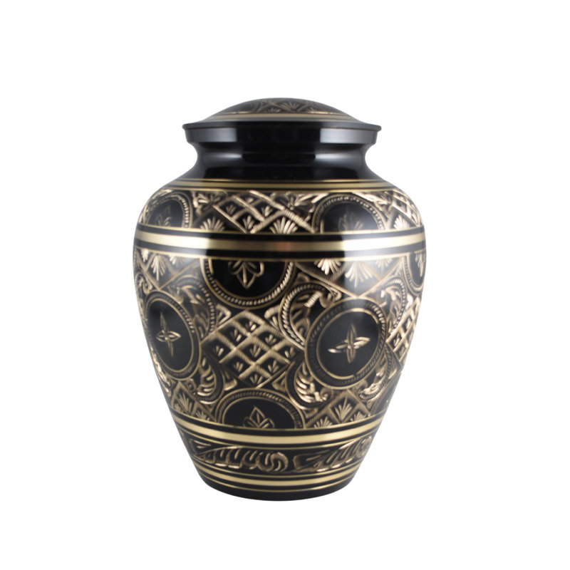 Rikiya Handmade Solid Brass Etched Urn