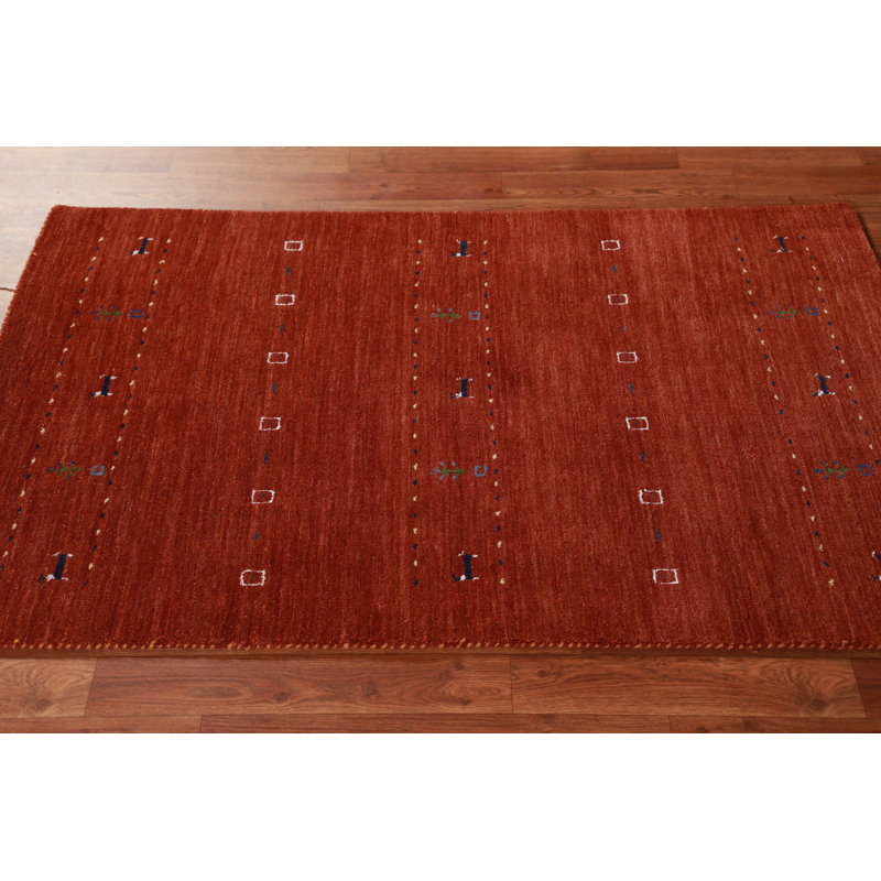 Orange Gabbeh Indian Accent Rug 3x5