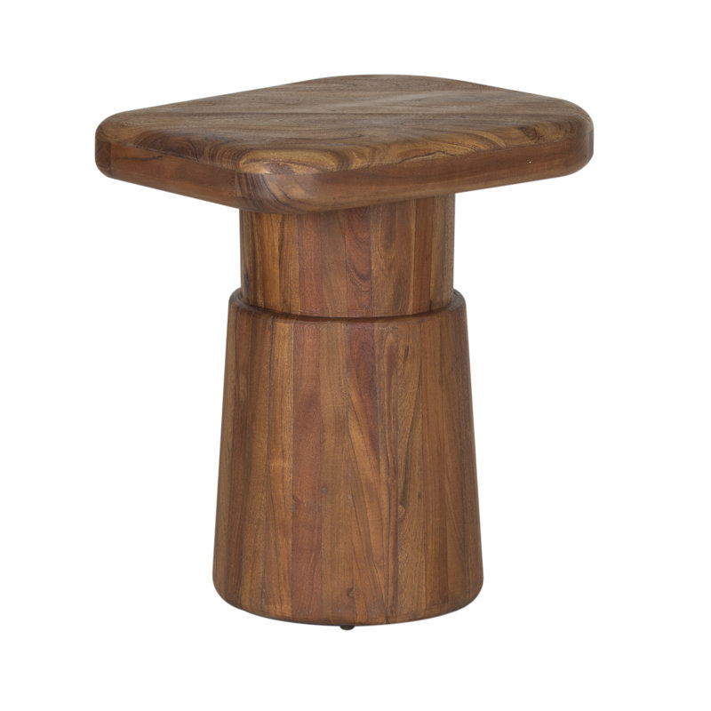 Ekta Solid Acacia Wood End Table, Brown