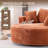 Oversized Upholstered Barrel Accent Swivel Chair– 55" Waffle Chenille, Compression-1472487682