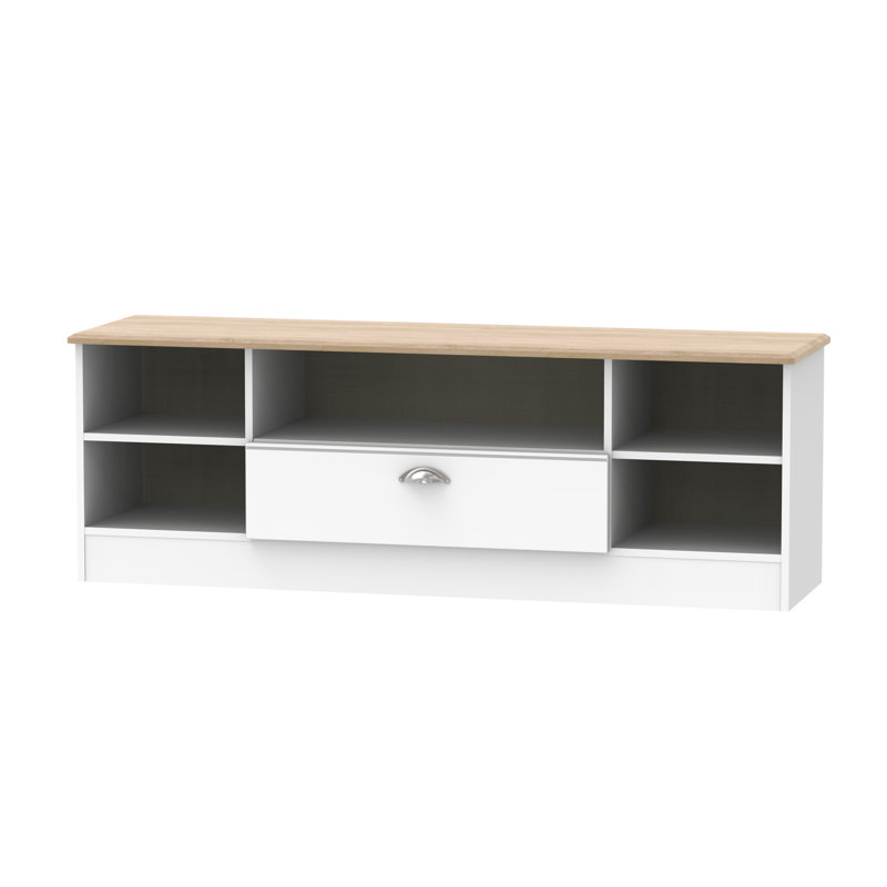 Syndney Wide 1 Drawer TV & Media Unit in White Ash