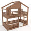 Lit superposé en pin massif avec garde-corps et échelle, structure de lit pour enfant à double couche avec rangement intégré-508813218-508813216