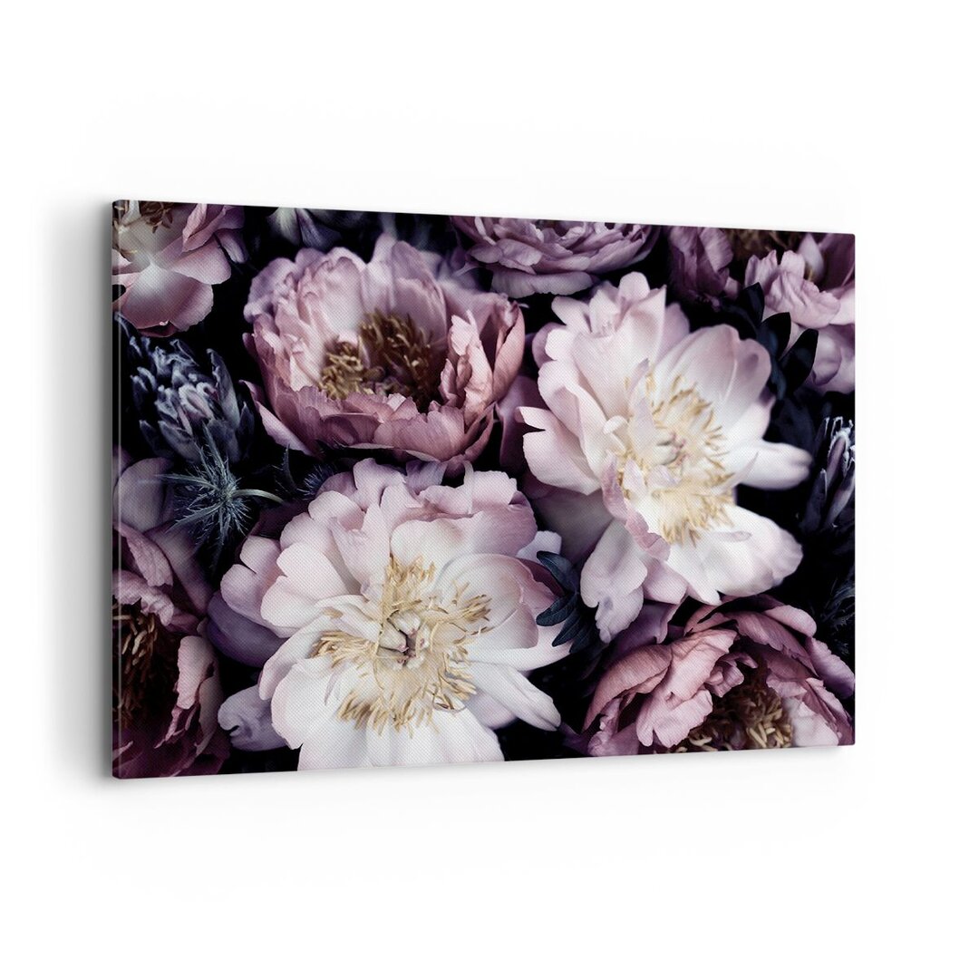 Leinwandbild Peonies Violet Flowers