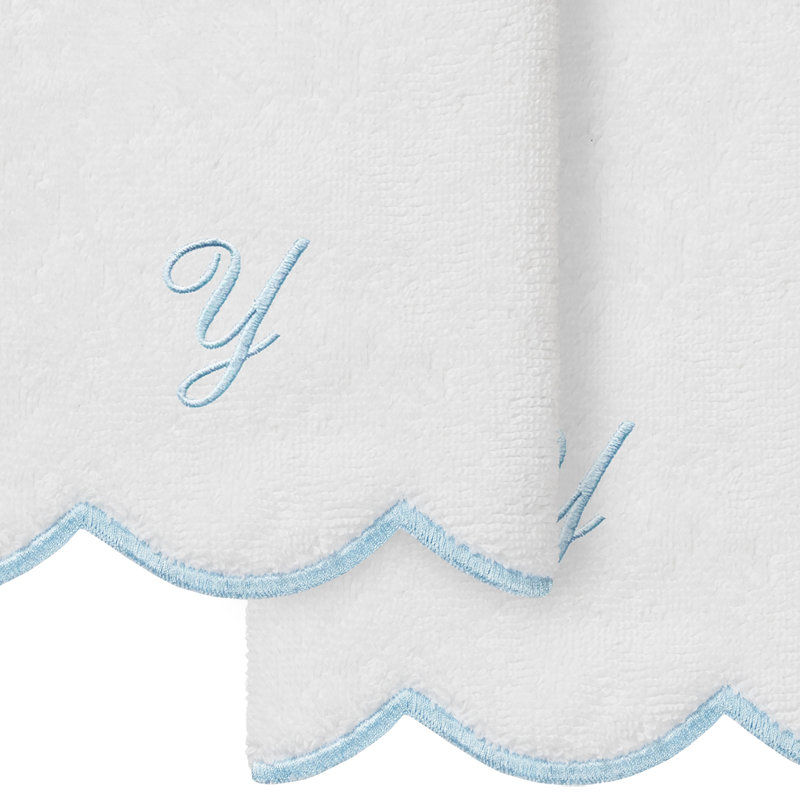  Ensemble de serviettes 100% coton turque ADORNIA, Blanc / Bleu, Y, Ensemble de 2 serviettes à doigts