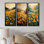 Jaune, vert, bouton d'or, ensoleillé, pré I - collection d'art mural 3 boutons d'or