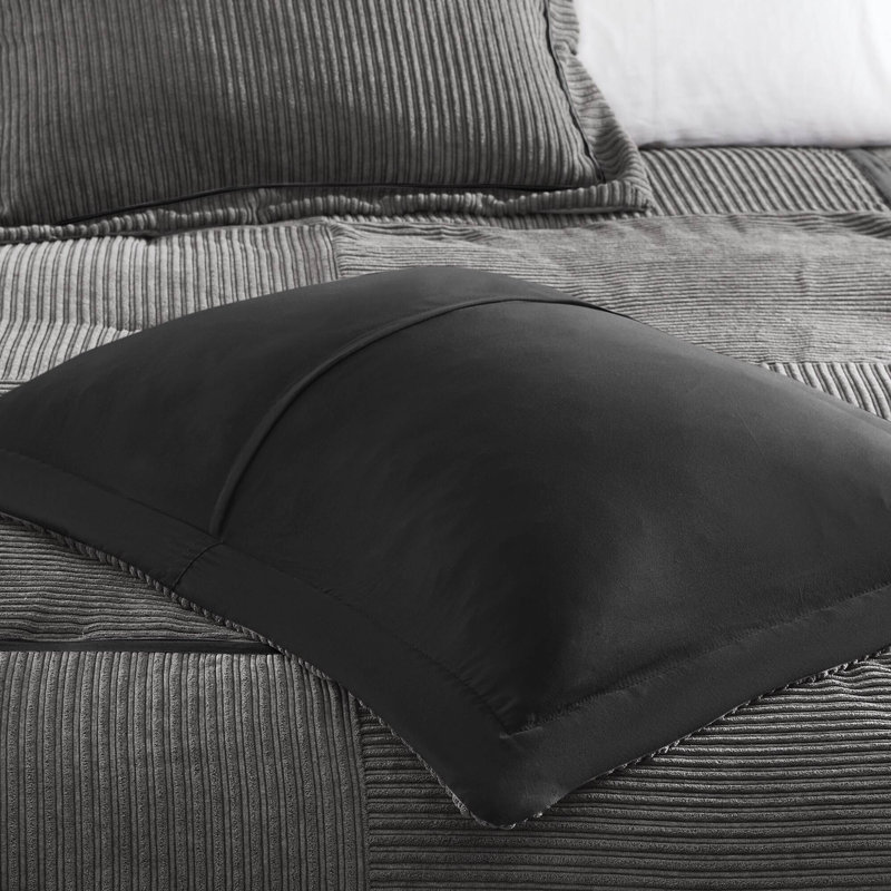 Ensembles de literie en velours côtelé gris de luxe avec design moderne pour la maison