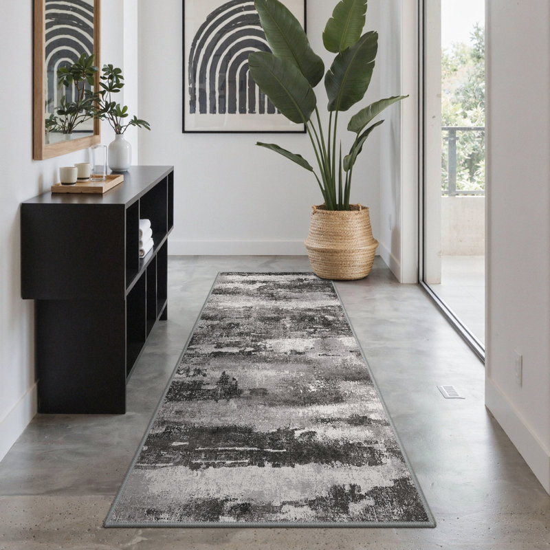 Tapis noir Pavelina, Tapis de couloir 2 pi x 5 pi, Black