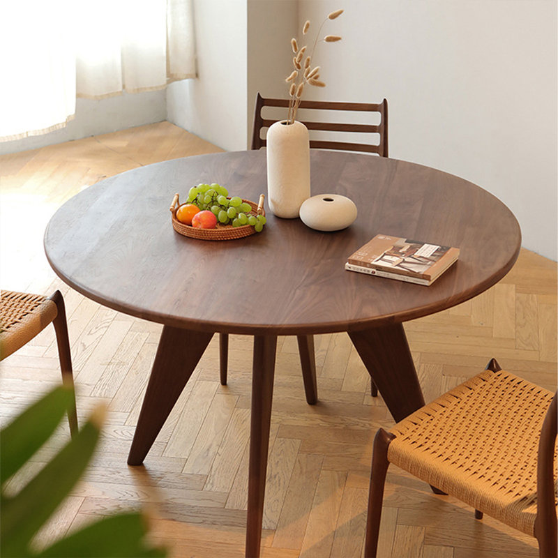 Table de salle à manger en bois massif brun noisette, H 29,53 po x L 39,37 po x l 39,37 po