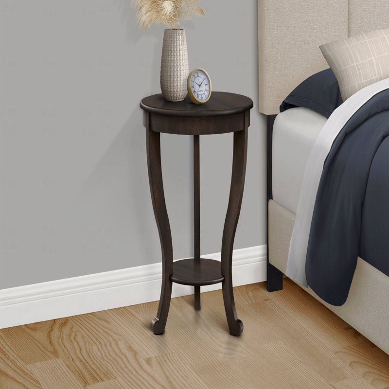 Table d'appoint, 2 niveaux, bout, lampe, table de chevet, ronde, table d'appoint, placage, traditionnel