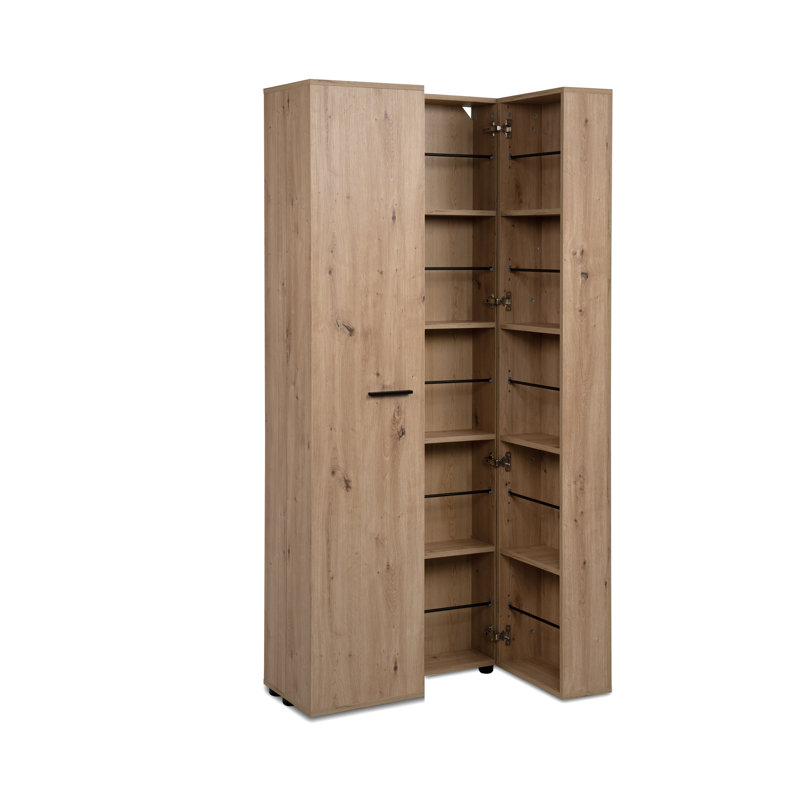 30 Pair Shoe Storage Cabinet, Brown, white and pink