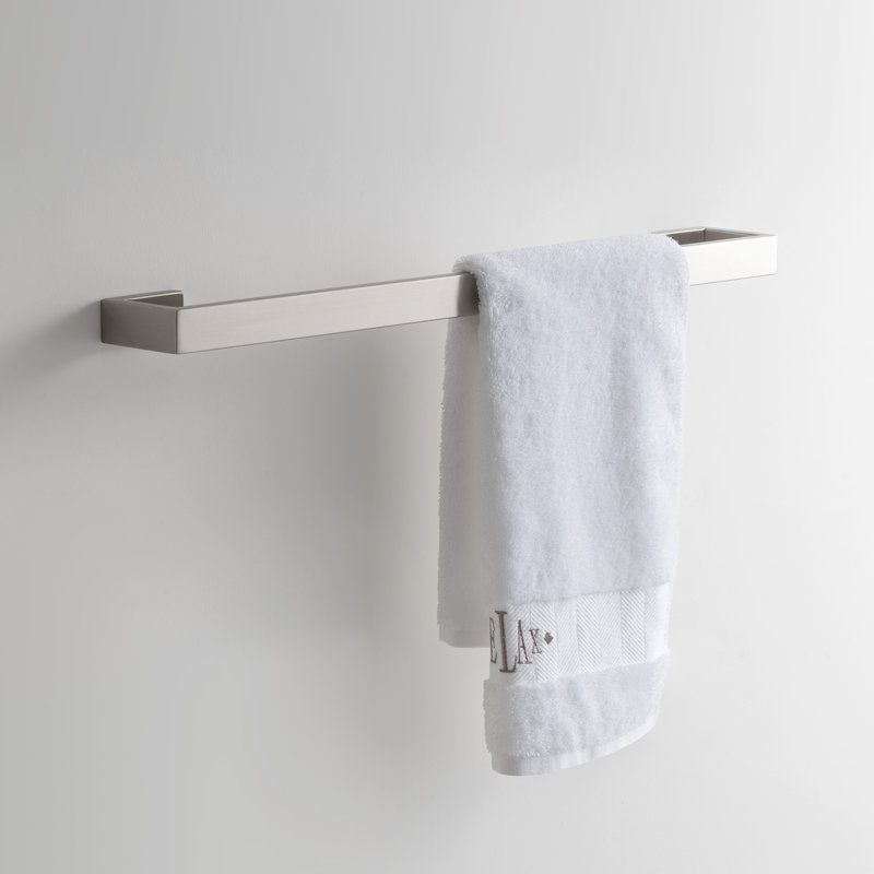 23.62in Wall Mounted Single Towel Bar, Brushed