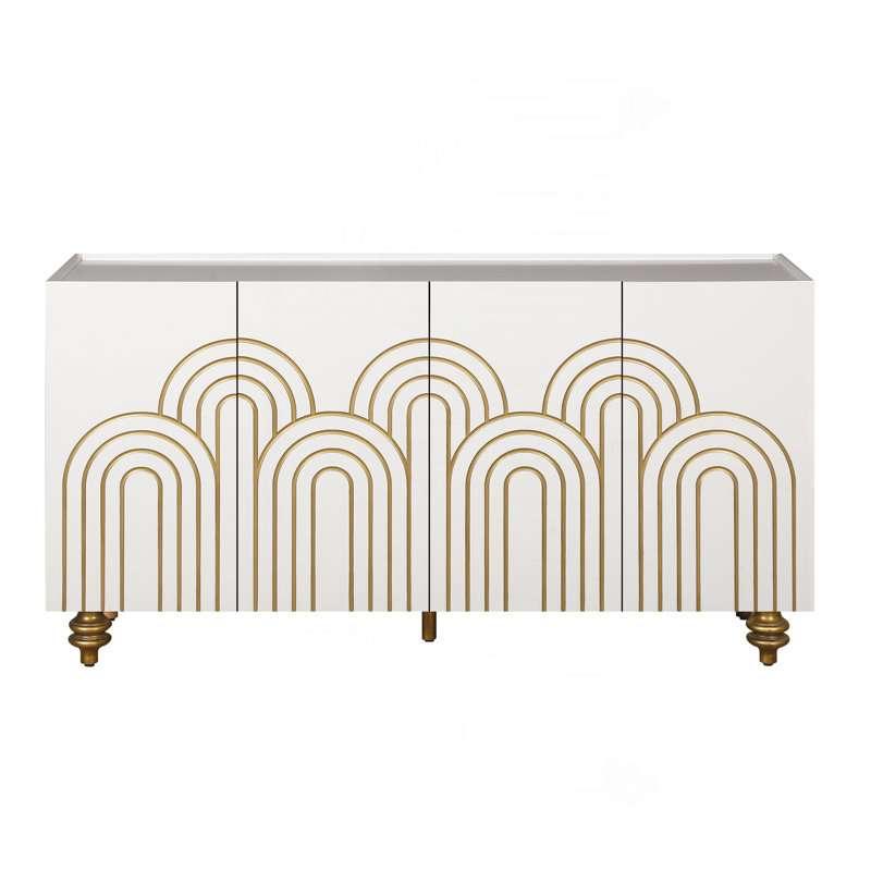 Grande armoire de rangement 59,8 po, Noir et or
