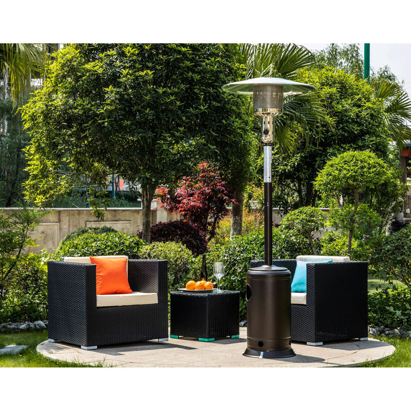 Portable Wheels Outdoor Heater For Patio, 47000 88 Inch Standing, Stainless Steel Burner Restaurant, Garden, Yard, Party - Propane With Wheels, 88-Inch Standing Gas, Party, Restaurant Hammered 