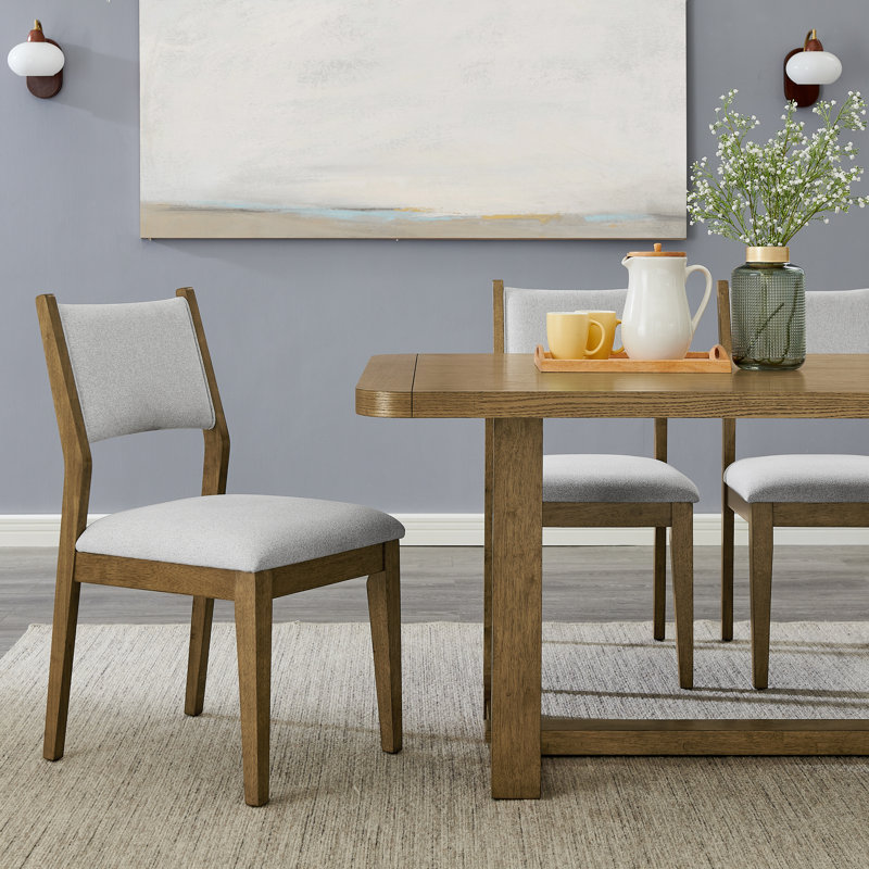 Ensemble de salle à manger Colgan, table de salle à manger à tréteaux avec chaises élégantes, chêne clair