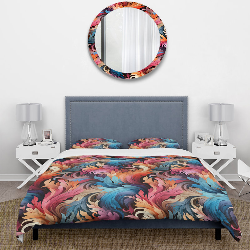 Ensemble de housse de couette Artistic Whirls, Housse de couette simple + 1 taie décorative stan