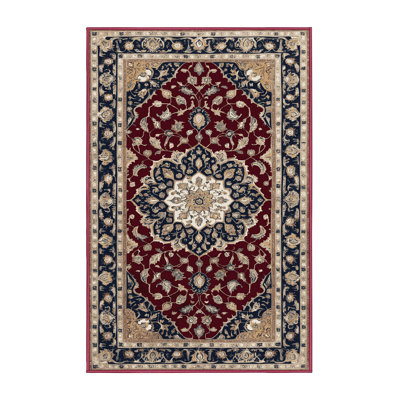 Machine Washable Persian Red Area Rug