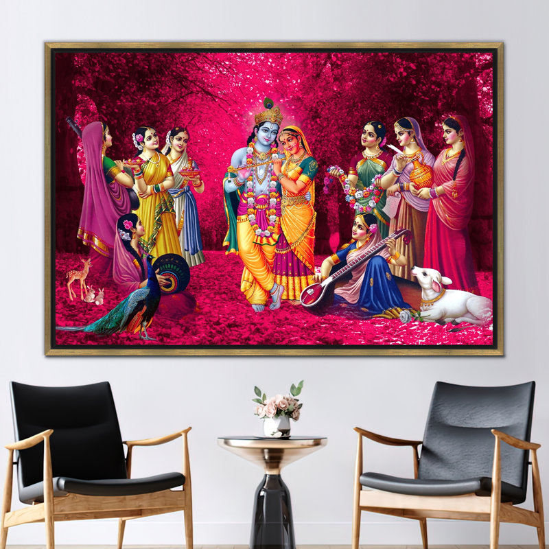 Print on Canvas, 25 cm H x 35 cm W, Framed Print without Mat, Gold