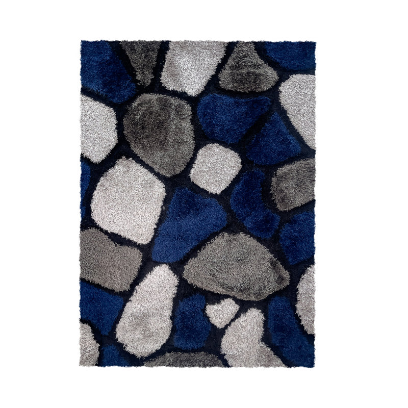 Hosford Geometric Hand Woven Shag Area Rug, Rectangle 60 x 110cm
