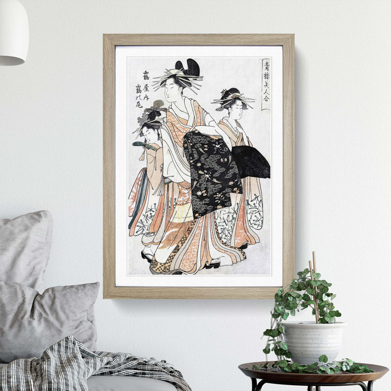 Tsuruya Uchi Tsurunou by Chokosai Eishoo - Framed Print, Oak Framed, 36cm H x 27cm W x 2cm D