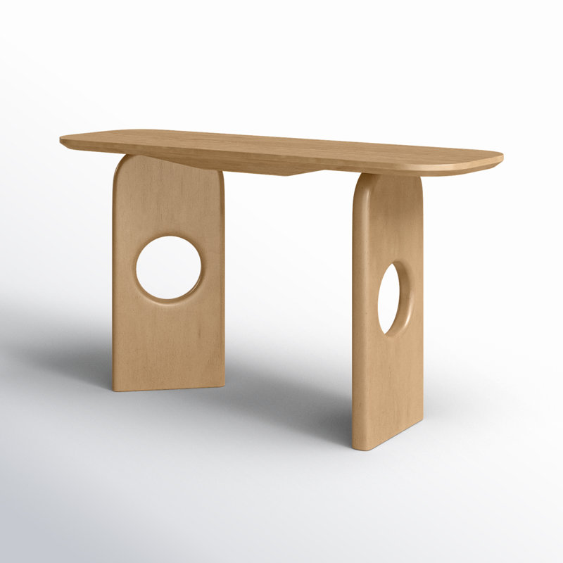 White Oak Rectangular Drop Leaf Console Table