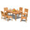 10 Seats 11 Pcs Grade-A Teak Wood Dining Set: 94" Double Extension Rectangle Table And 10 Arbor Stacking Armless Chairs #11AB2000