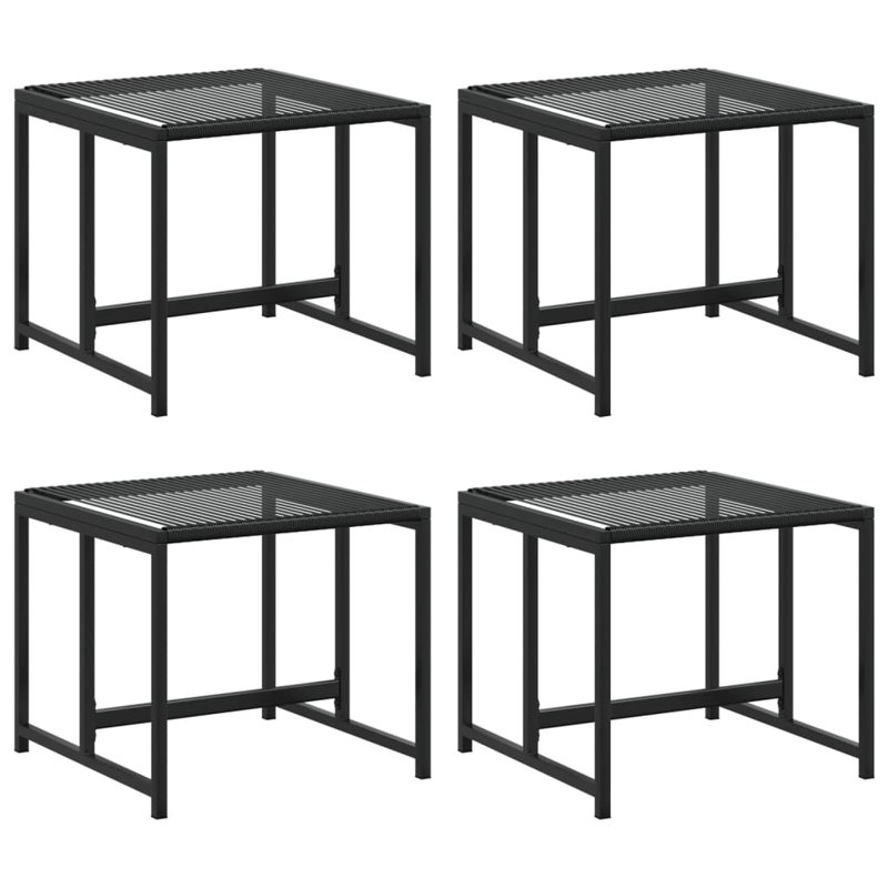 Ralpha Garden Stools Black Poly Rattan