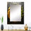 «Green and Black Botanical Balance III - Botanicals Unique Wall Mirror Decor», grand miroir moderne, impression d'art en métal