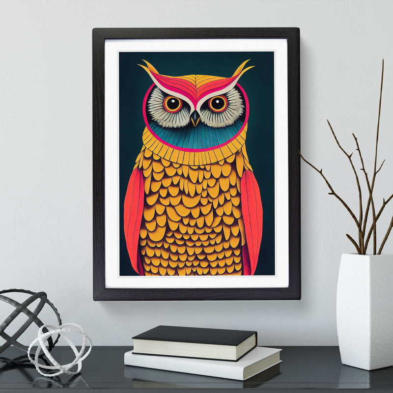 XV1022-612X An Imaginative Owl - Single Picture Frame Print, Black, 64cm H x 46cm W