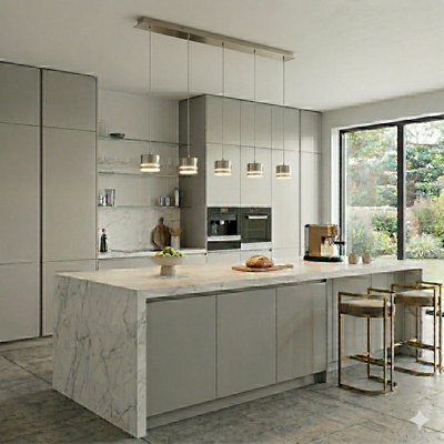 Barnsdall 5 - Light Kitchen Island Pendant