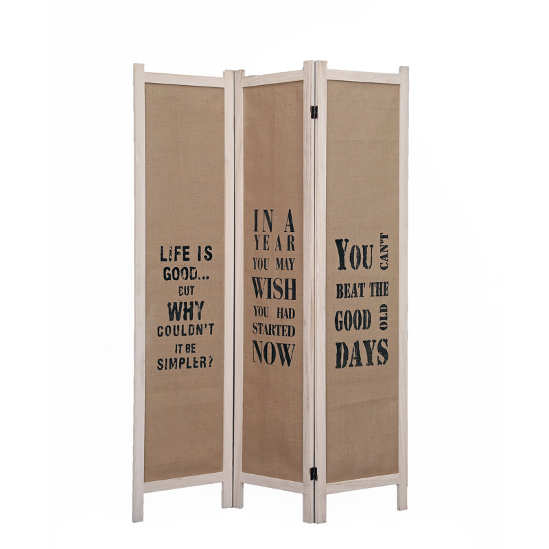 Faxon 120cm W x 170cm H 3 - Panel Folding Room Divider, White
