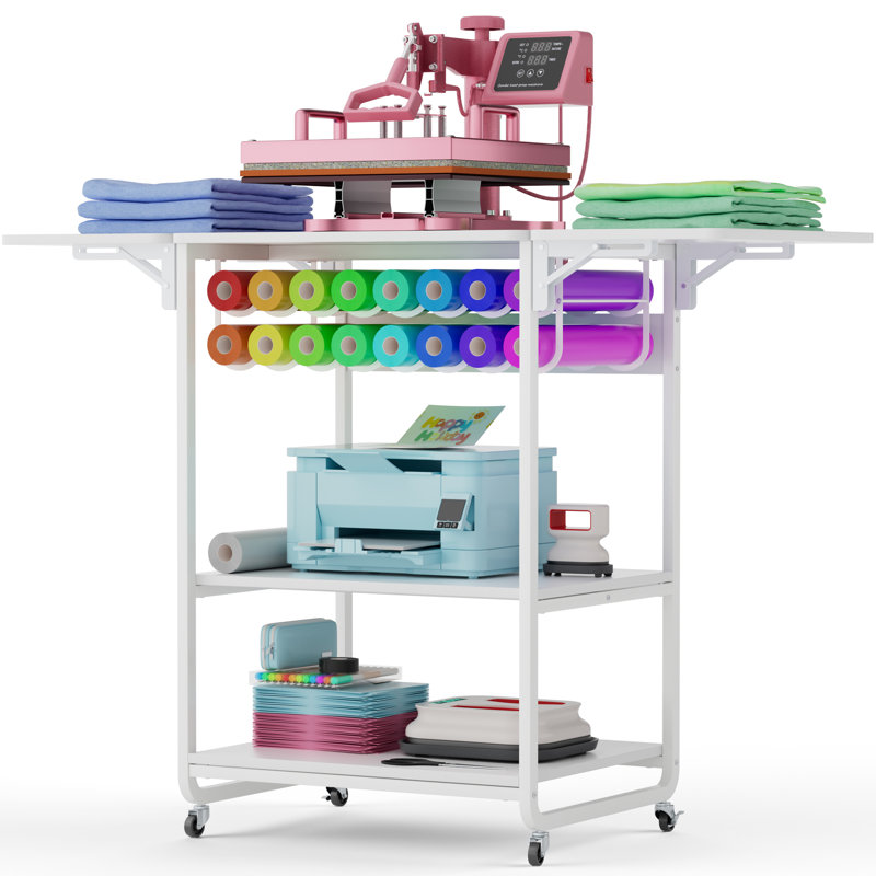 46.5'' x 19.7'' Foldable Sewing Table with Wheels