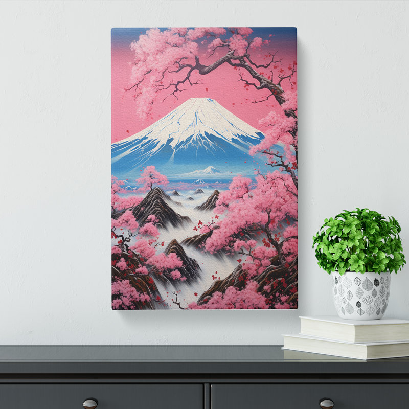 Mount Fuji Neo-Plasticism Art - Wrapped Canvas, 60cm H x 40cm W x 3cm D