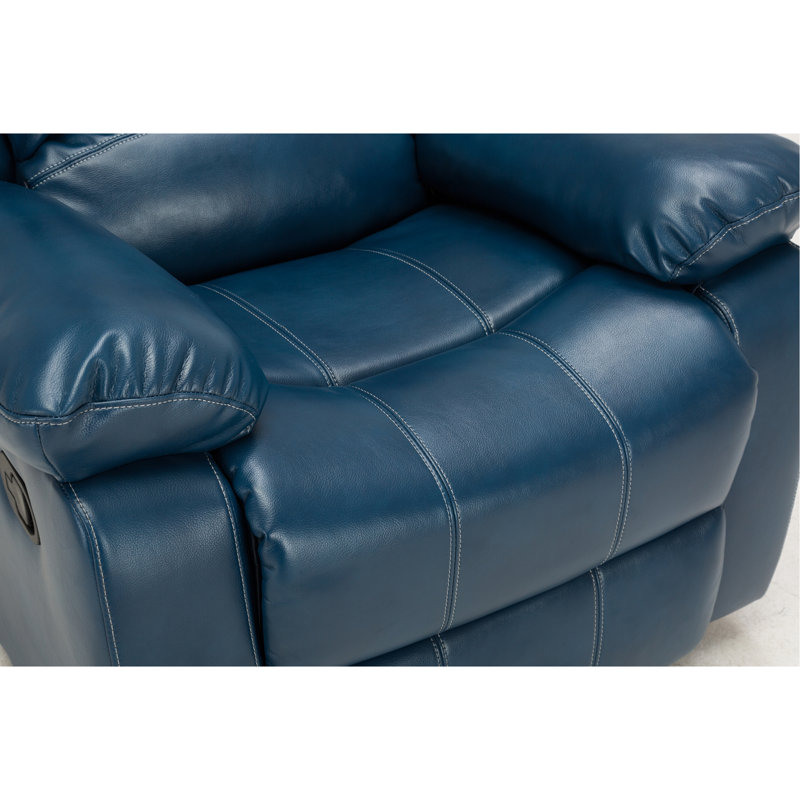 Fauteuil inclinable en cuir bleu marine