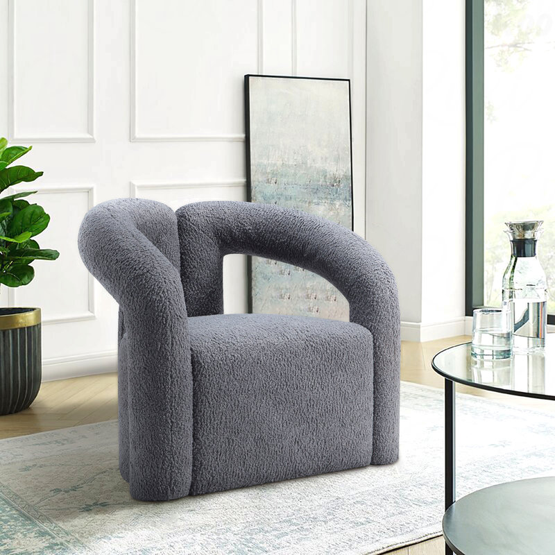 Méridienne Darian Boucle en gris, Gris