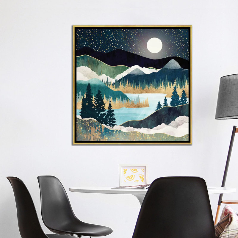 « star lake » par spacefrog designs-print, H 37 po x l 37 po x P 1,5 po, Toile encadrée d'or