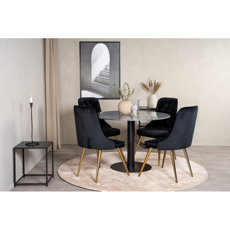 Scruggs 4 - Person Dining Set, Black, Black, Black