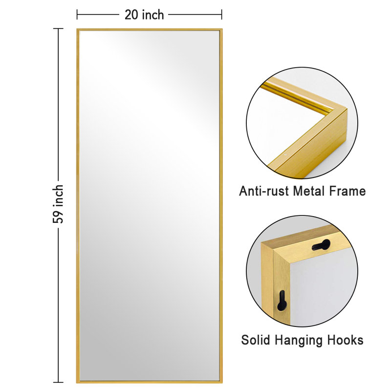 Metal Flat Mirror, Gold