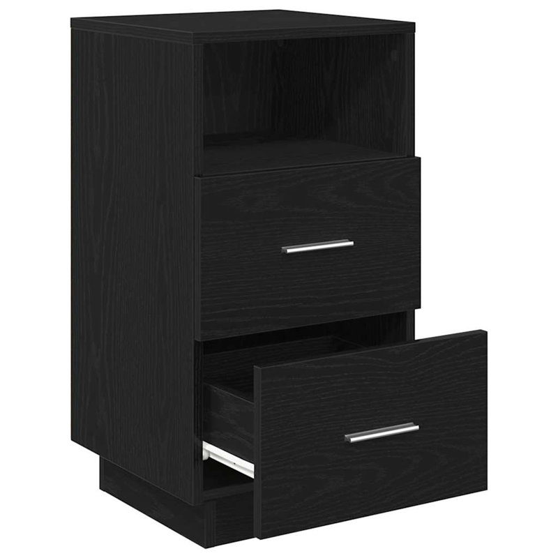 Kizzie 36cm W Manufactured Wood Bedside Table, Black, Individual
