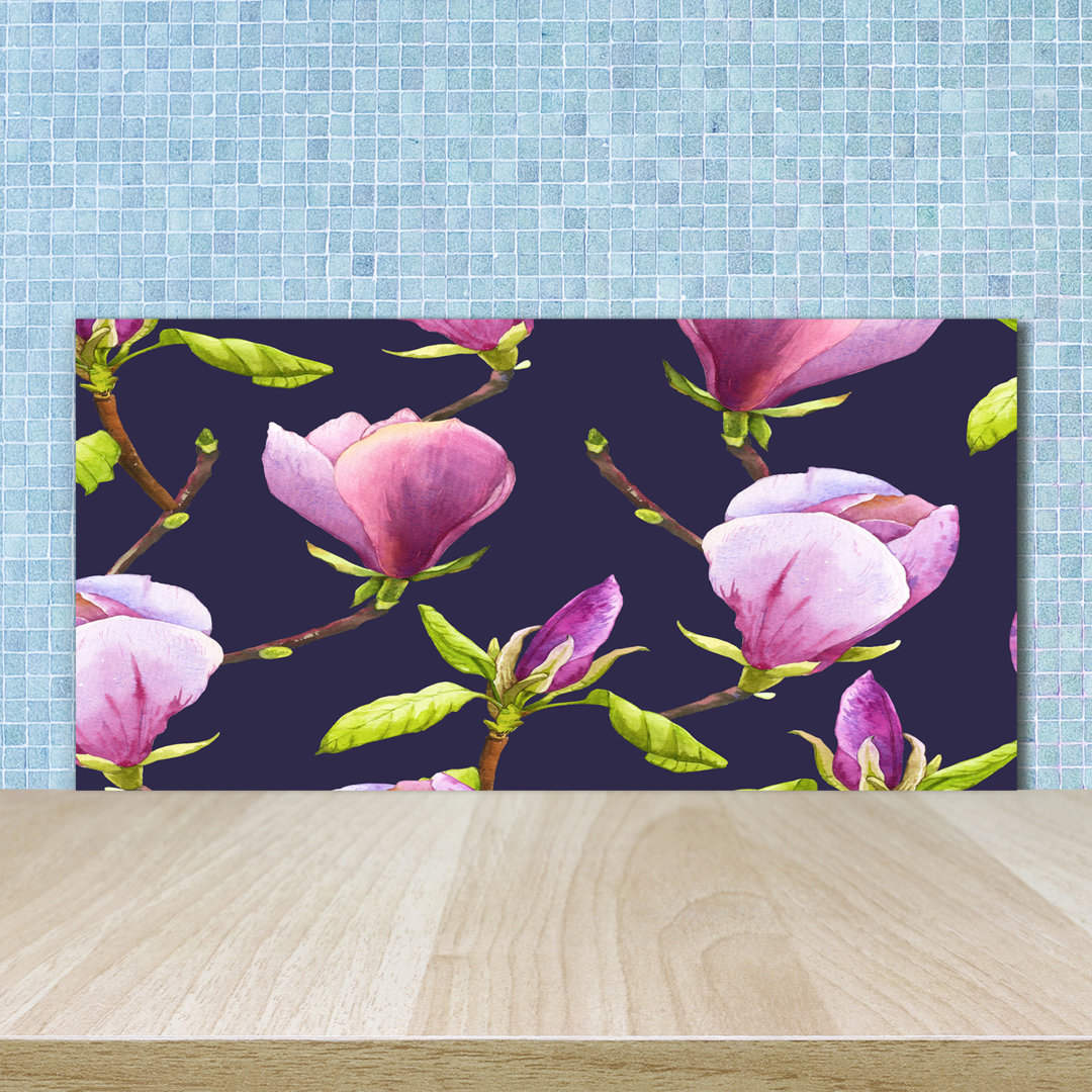 50 cm x 100 cm Glas Spritzschutzpaneel Magnolia