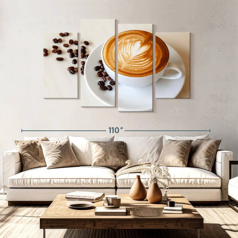 Cœur de Yarlin sur un café, H 54 po x l 84 po
