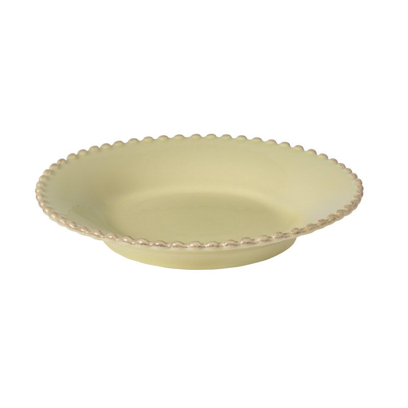 Pearl Handmade Stoneware Pasta Plate, Lilly Green