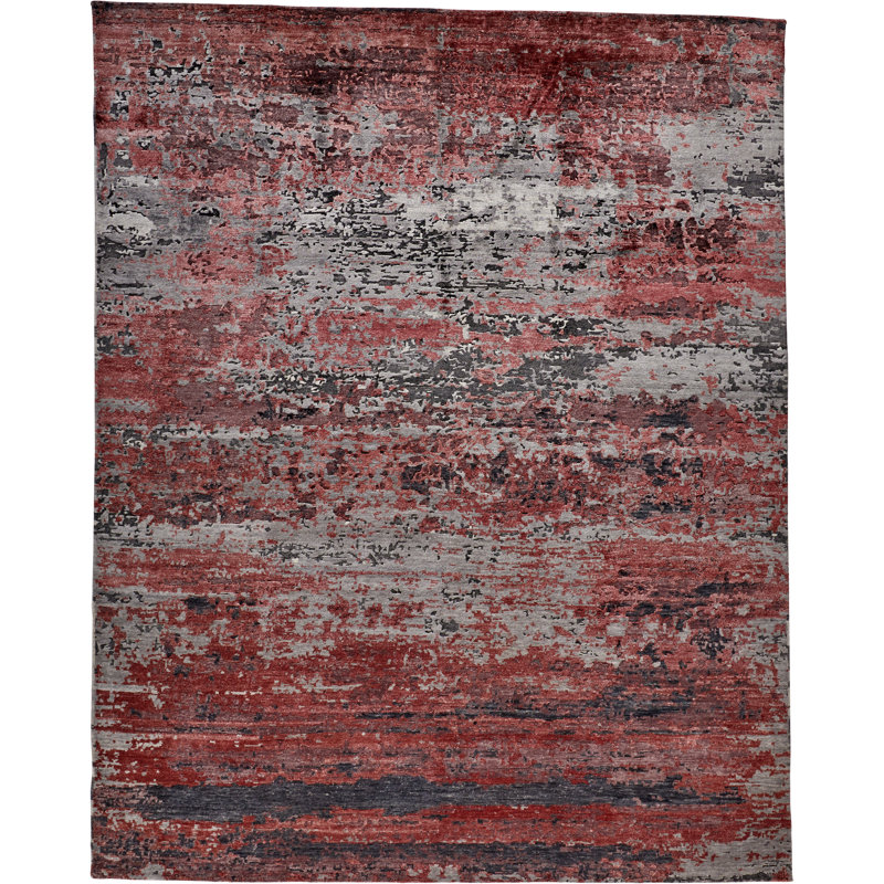 Tapis rouge Tasso, Rectangle 9 pi 6 po x 13 pi 6 po