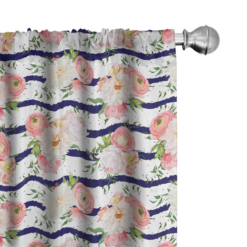 Floral Semi-Sheer Rod Pocket Curtain Panels, 28" x 84"